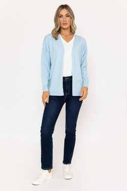 Carraig Donn Long Line Cardigan in Light Blue