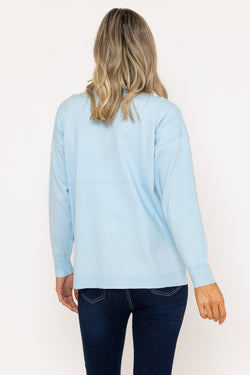 Carraig Donn Long Line Cardigan in Light Blue