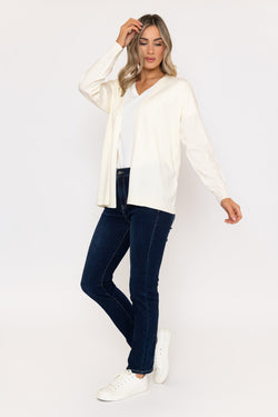 Carraig Donn Long Line Cardigan Ivory