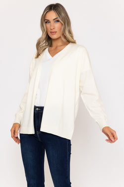 Carraig Donn Long Line Cardigan Ivory