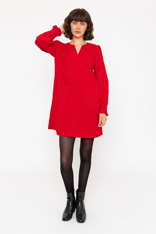 Carraig Donn Long Sleeve Mini Dress in Red