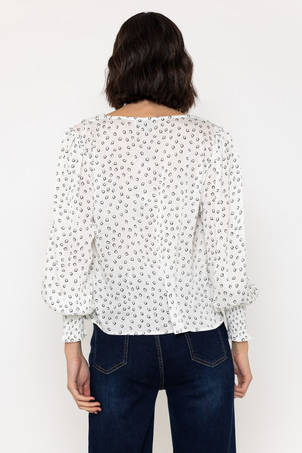 Carraig Donn Long Sleeve Printed Blouse With Pearl Buttons