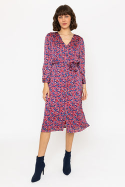 Carraig Donn Long Sleeve Red Floral Jennifer Midi Dress