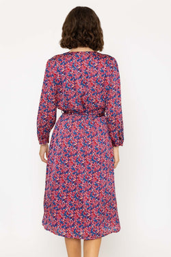 Carraig Donn Long Sleeve Red Floral Jennifer Midi Dress