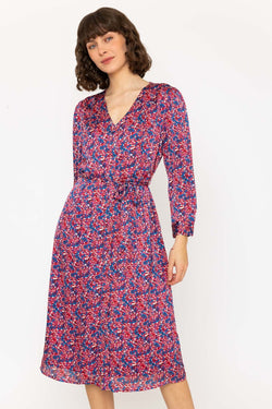 Carraig Donn Long Sleeve Red Floral Jennifer Midi Dress