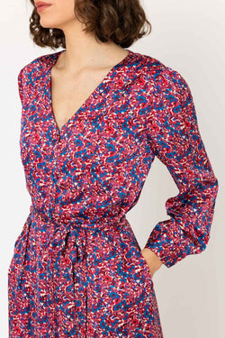 Carraig Donn Long Sleeve Red Floral Jennifer Midi Dress