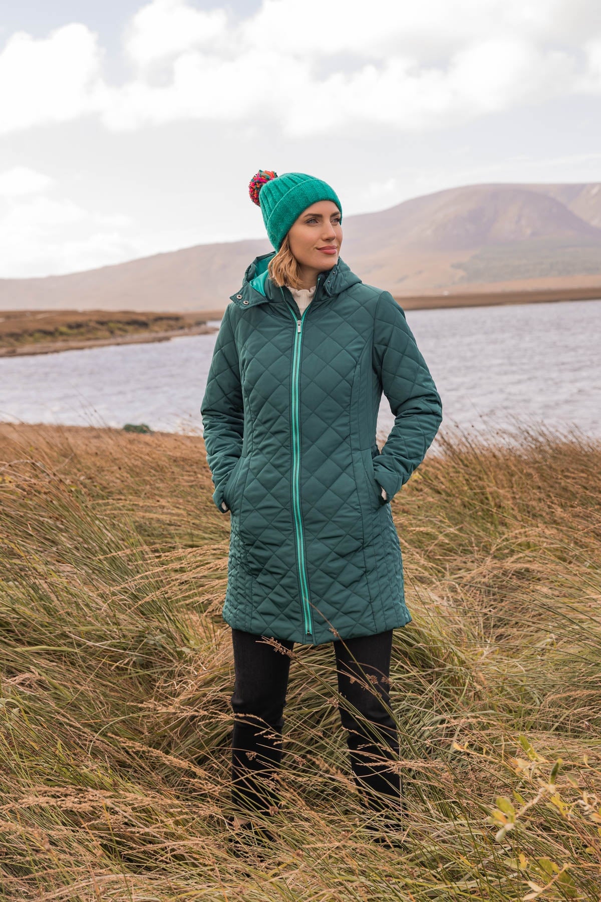 Longline quilted puffer on sale