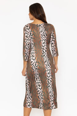 Carraig Donn Louisa Midi Dress in Khaki