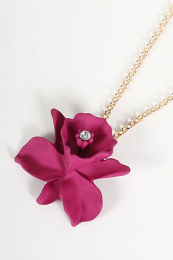 Carraig Donn Magenta Pink Flower Pendant Necklace