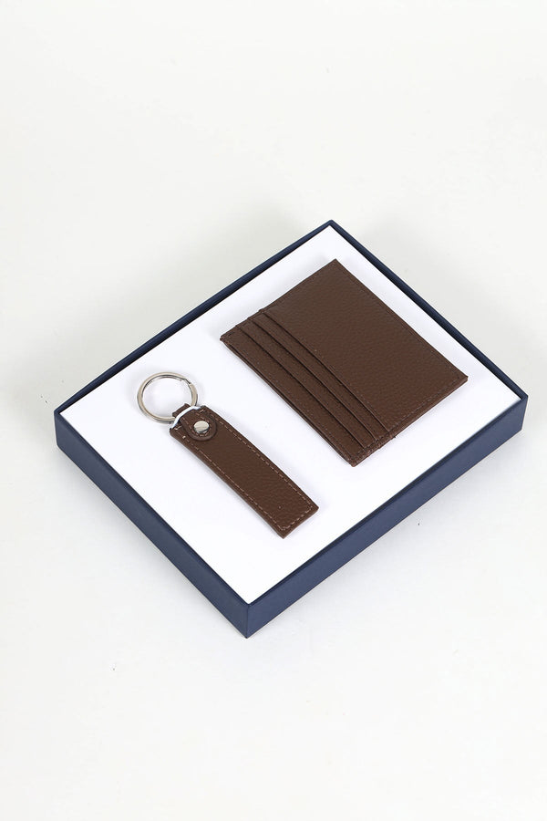 Carraig Donn Men's Brown Card Holder & Key Ring Gift Set