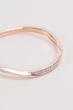 Carraig Donn Micro Pave Twist Rose Gold Bangle