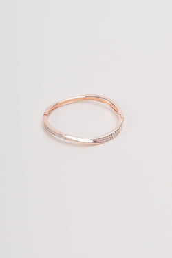 Carraig Donn Micro Pave Twist Rose Gold Bangle