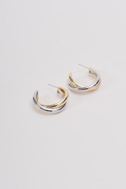 Carraig Donn Mixed Metal Hoop Earrings