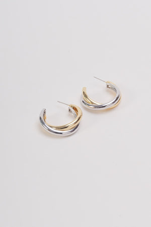 Mixed Metal Hoop Earrings