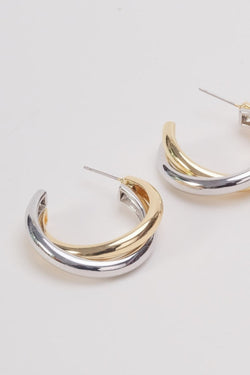 Carraig Donn Mixed Metal Hoop Earrings