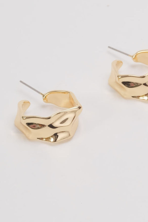 Carraig Donn Molten Design Gold Hoop Earrings