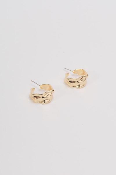 Carraig Donn Molten Design Gold Hoop Earrings