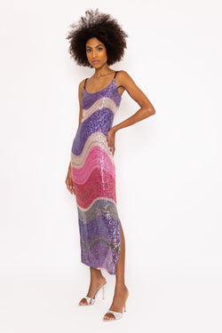 Carraig Donn Multicoloured Sequin Slip Midi Dress