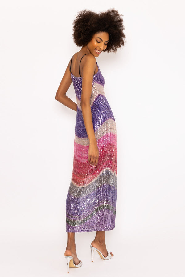 Carraig Donn Multicoloured Sequin Slip Midi Dress