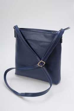 Carraig Donn Navy Classic Crossbody Bag With Woven Pocket