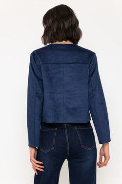 Carraig Donn Navy Cropped Suede Jacket