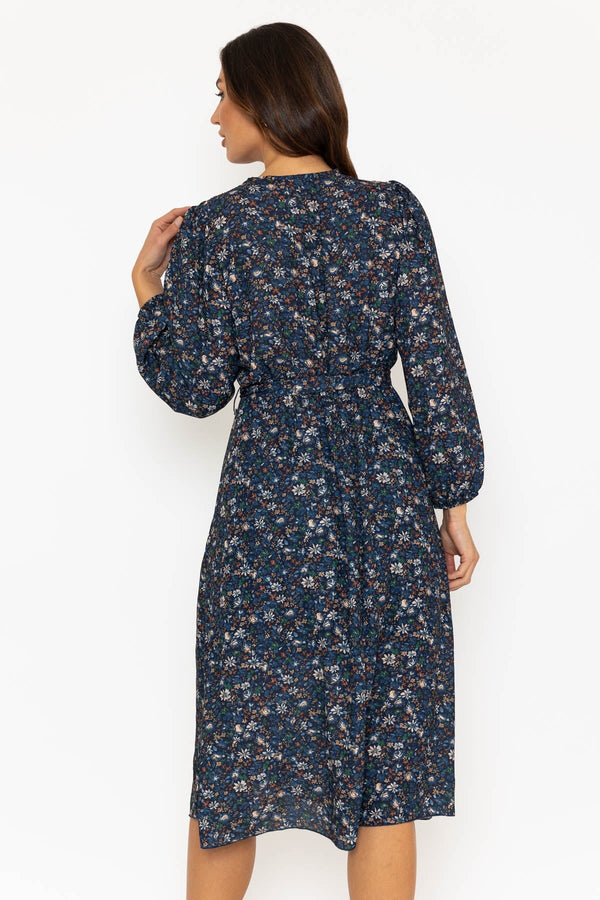 Carraig Donn Navy Floral Print Sinead Midi Dress