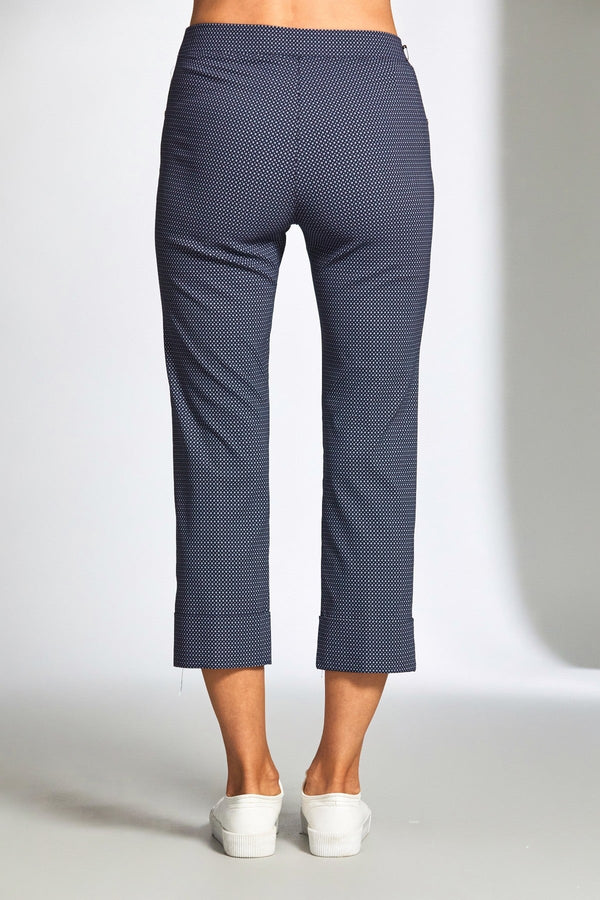 Carraig Donn Navy Polka Dot Print Trousers