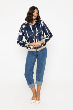 Carraig Donn Navy Printed Bomber Jacket