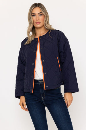 Navy Quilted Padded Jacket