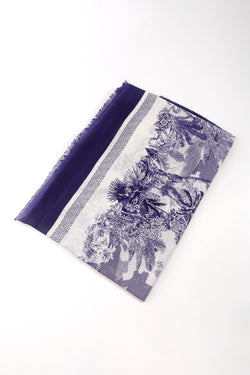 Carraig Donn Navy Tonal Print Scarf