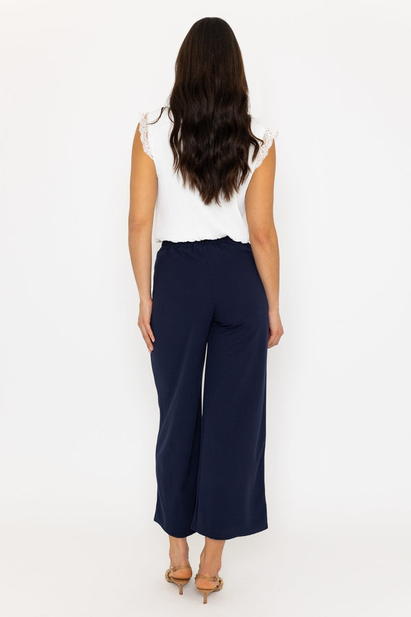 Carraig Donn Navy Wide Leg Scuba Trousers