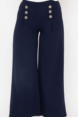 Carraig Donn Navy Wide Leg Scuba Trousers