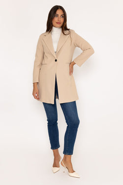 Carraig Donn One Button Coat in Beige