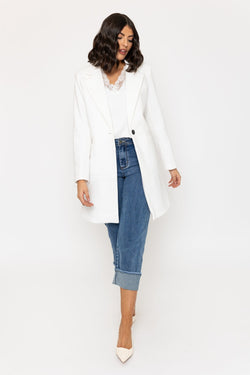 Carraig Donn One Button Coat in White