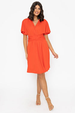 Carraig Donn Orange Short Sleeve Louise Knee Length Dress