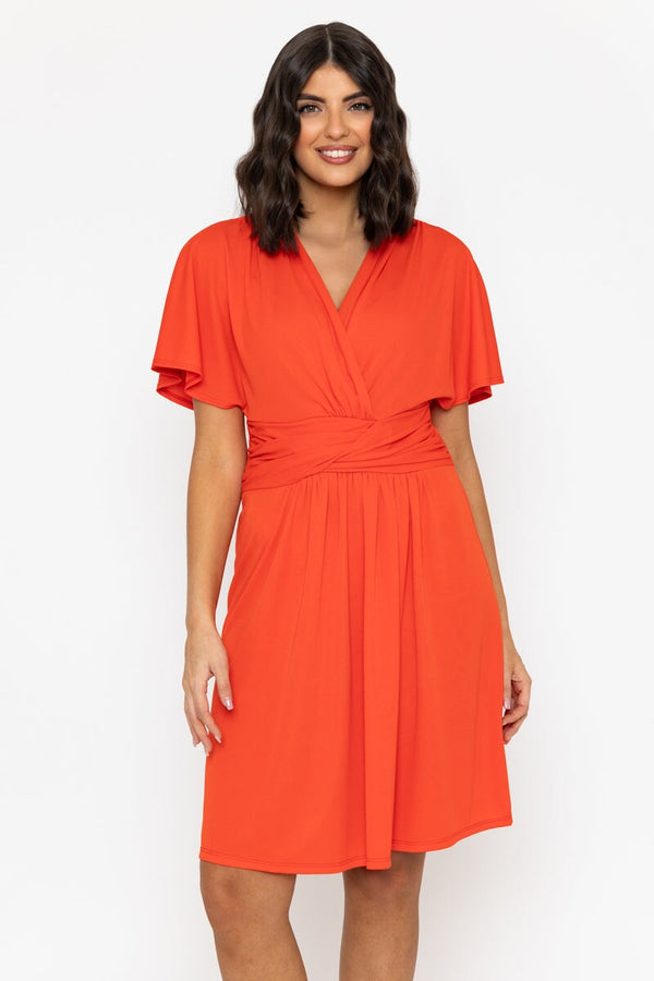 Carraig Donn Orange Short Sleeve Louise Knee Length Dress