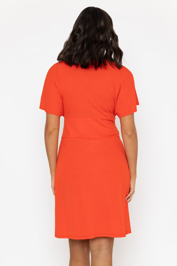 Carraig Donn Orange Short Sleeve Louise Knee Length Dress