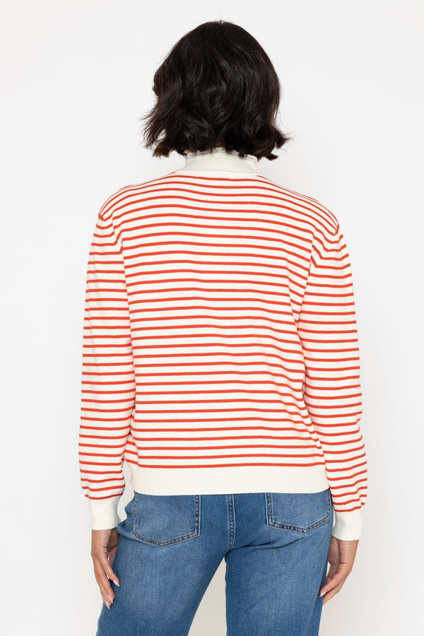 Carraig Donn Orange Stripe Cashmere Blend Turtleneck