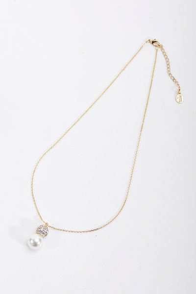 Carraig Donn Pearl and Diamante Gold Necklace