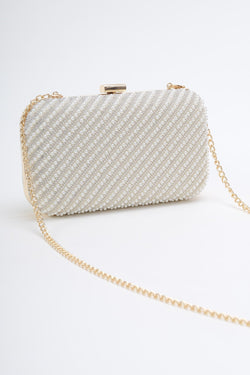 Carraig Donn Pearl Beaded Clutch Bag