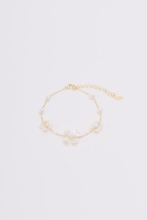 Pearl Flower Gold Bracelet