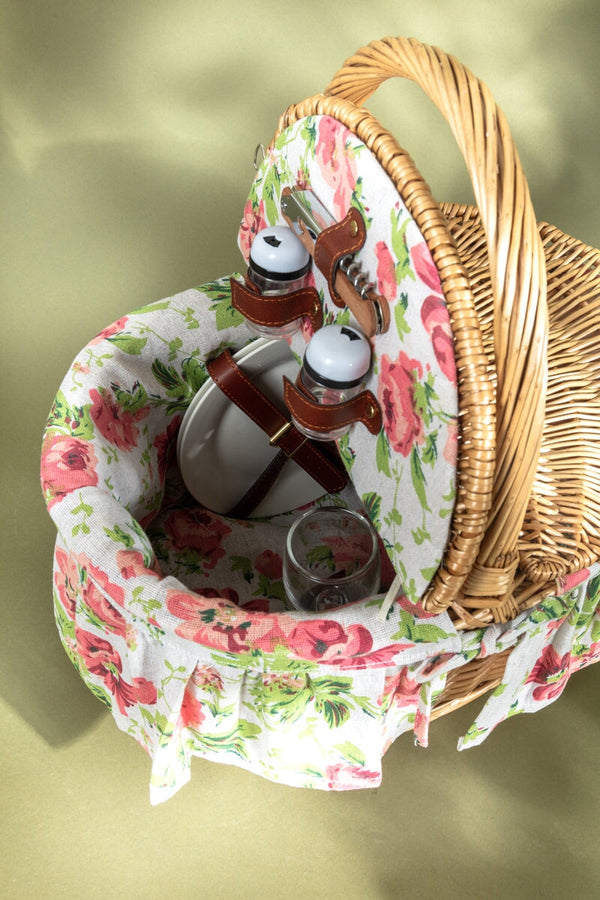 Carraig Donn Picnic Basket 2 Person Pink Floral