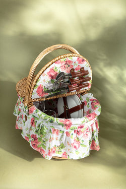 Carraig Donn Picnic Basket 2 Person Pink Floral