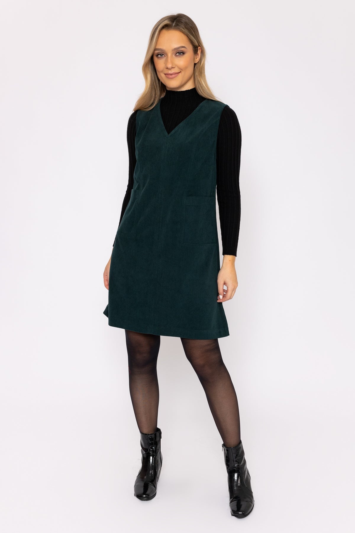 Dark green best sale pinafore dress