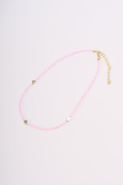 Carraig Donn Pink Beaded Heart Necklace