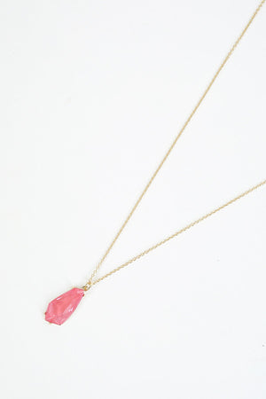 Pink Crystal Gold Necklace