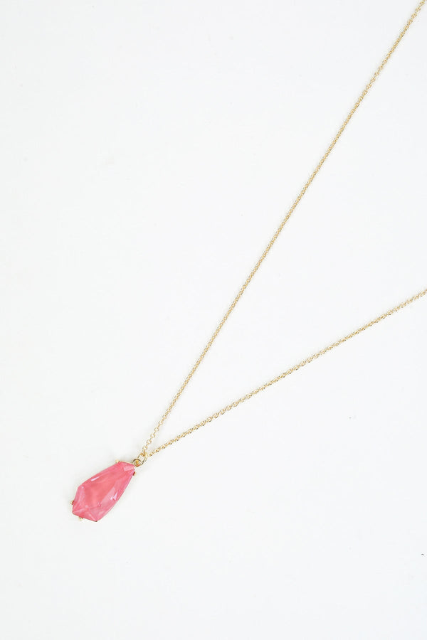 Carraig Donn Pink Crystal Gold Necklace