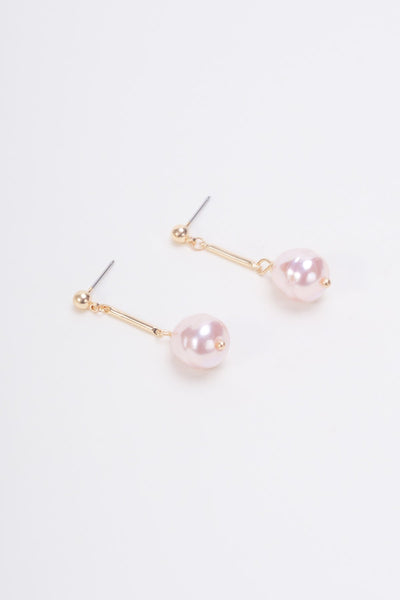 Carraig Donn Pink Faux Pearl Earrings