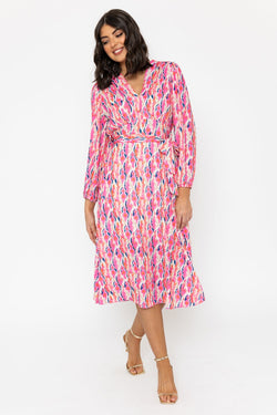 Carraig Donn Pink Floral Print Sinead Midi Dress