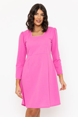 Carraig Donn Pink Long Sleeve Polly Mini Dress